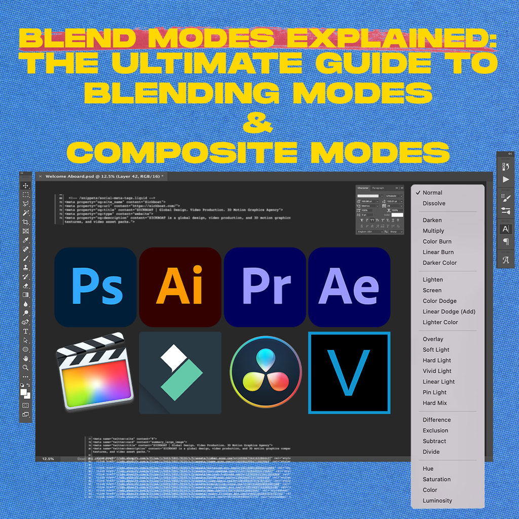 Blend Explained: The Ultimate Guide To Modes and Composite Modes | after effects, after effects blend modes, after effects blending modes and more | Blog blog