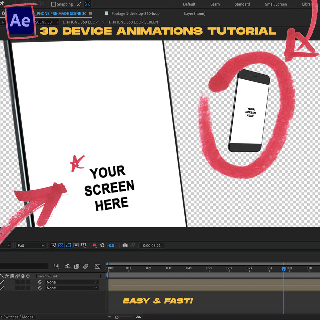 3D Device Animations After Effects Tutorial | 3d animated mockups, 3d ...