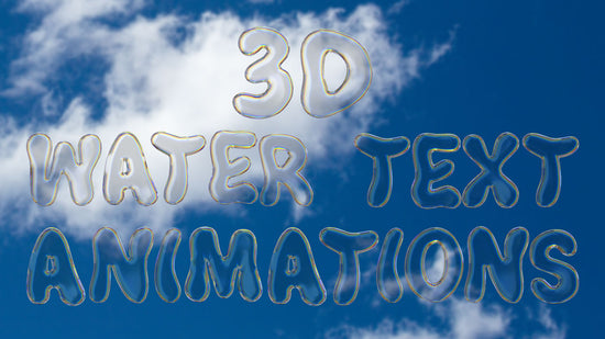 3d water text animations