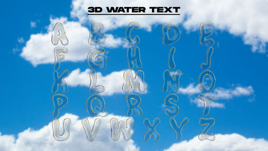 3d water text