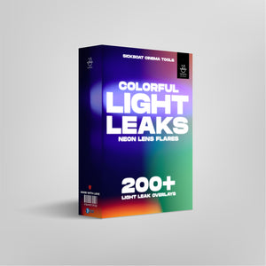 colorful light leaks neon lens flares pack