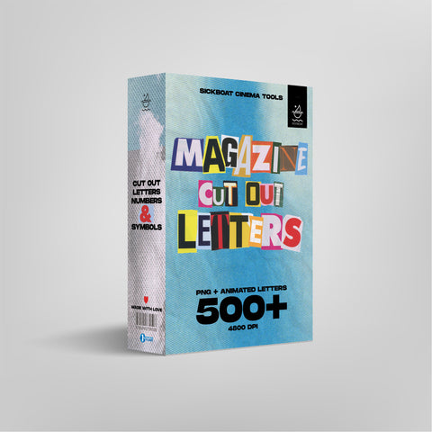 magazine cut out letters png pack