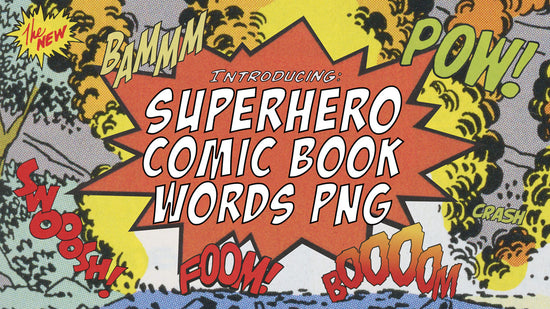 comic book words png pack